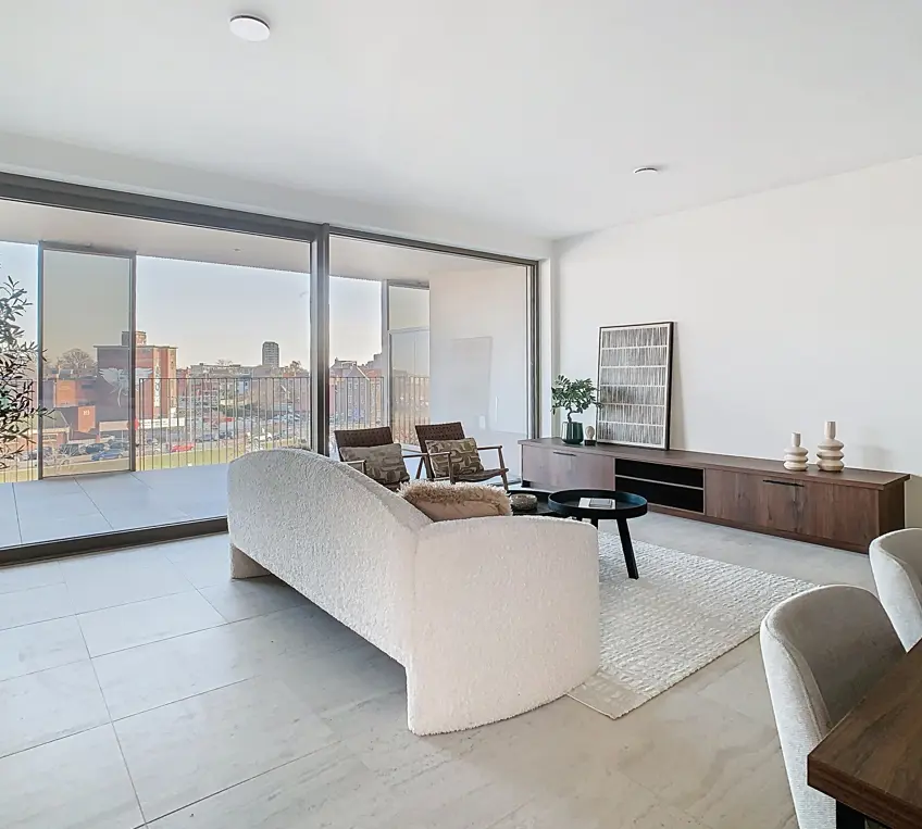 luxueus afgewerkt appartement met 2 slaapkamers, travertin afwerking en hoogwaardige materialen