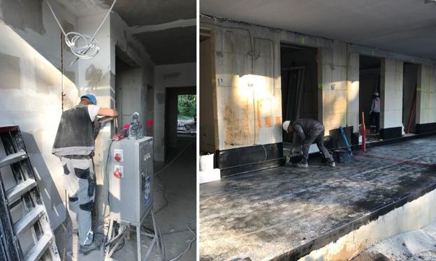 Compilatie van opnames op een werf