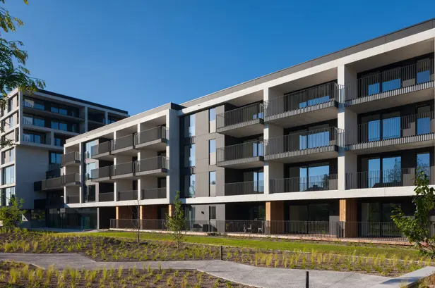 Grondaanzicht van de appartementen