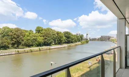 Appartement Waterzicht (Vilvoorde) met 2 slaapkamers - foto van terras zicht op water