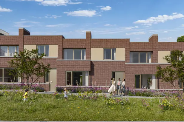 Voorgevel rijwoningen