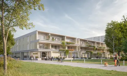 Tijl Uilenspiegel appartementen linkeroever groen Antwerpen terras gras bomen