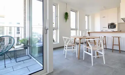 Leefruimte van het kijkappartement
