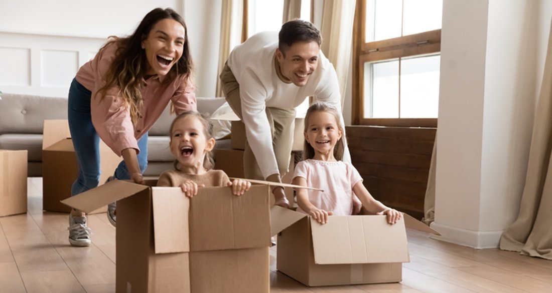 Family playing with children