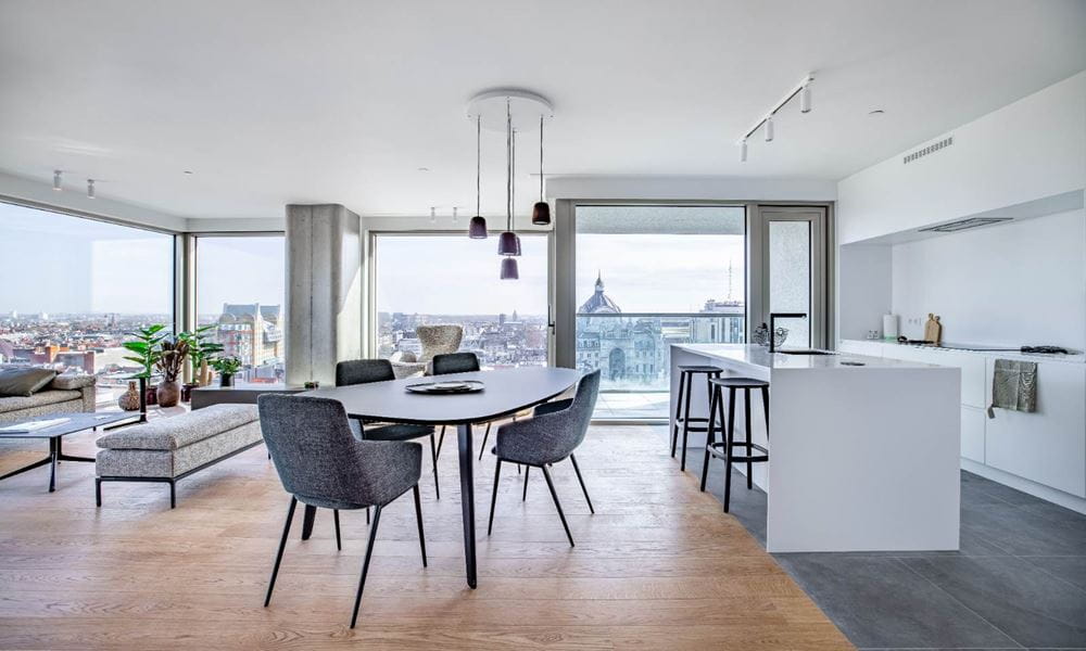 Interieur van een appartement in de Antwerp Tower