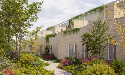 Tijl Uilenspiegel woningen linkeroever groen Antwerpen binnentuin