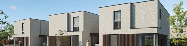 moderne woning met grijze steen