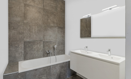 Appartement Quartier Bleu Hasselt, 3 slaapkamers en terras - foto badkamer