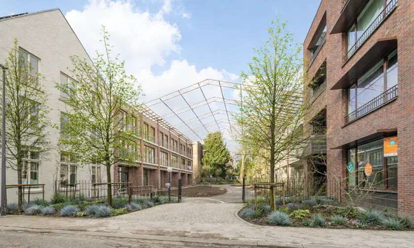 appartementen en woningen in Tienen met groene binnenkoer en unieke architectuur