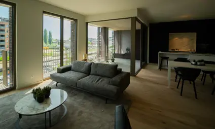 Appartement Quartier Bleu Hasselt, 2 slaapkamers en terras - foto woonkamer